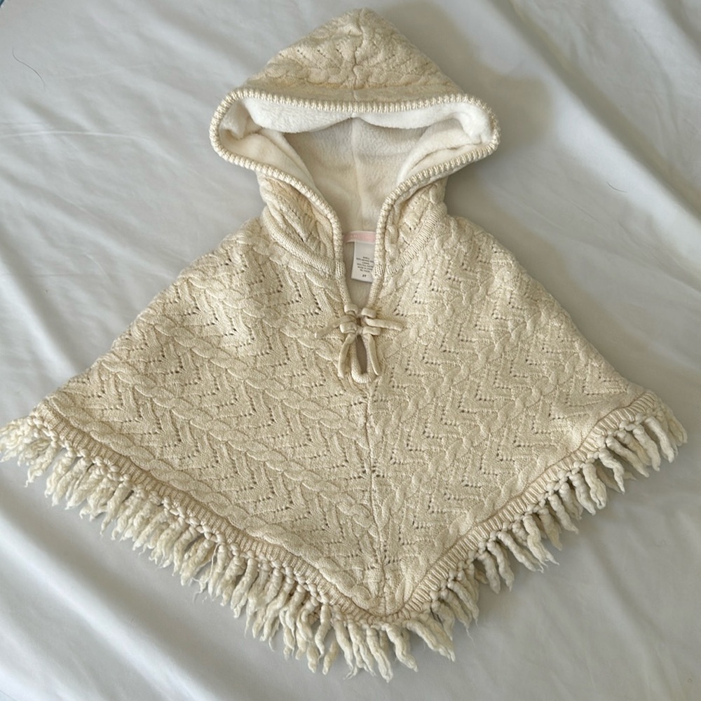 Janie & Jack knit and fleece lined poncho